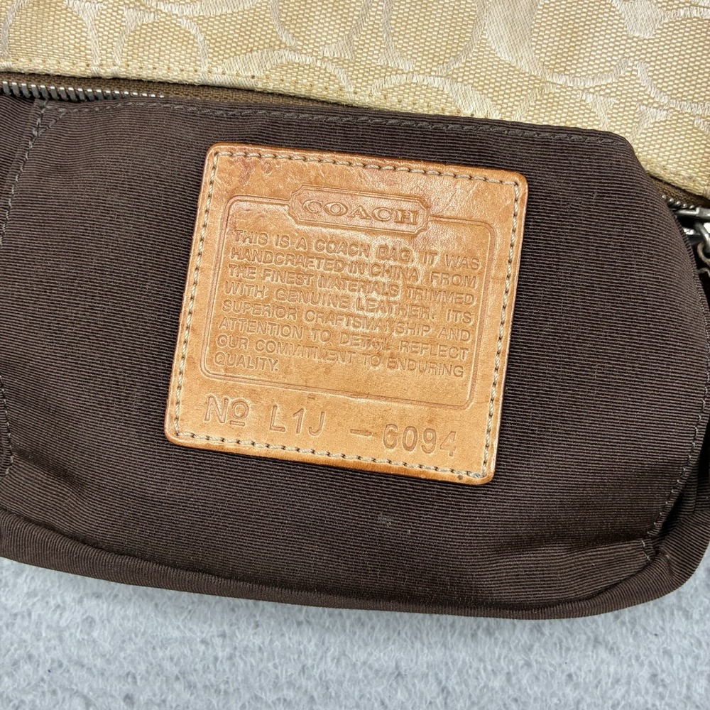 Vintage Coach 6094 Signature Demi Mini Bag Beige Brown Canvas Leather Purse - Picture 14 of 15